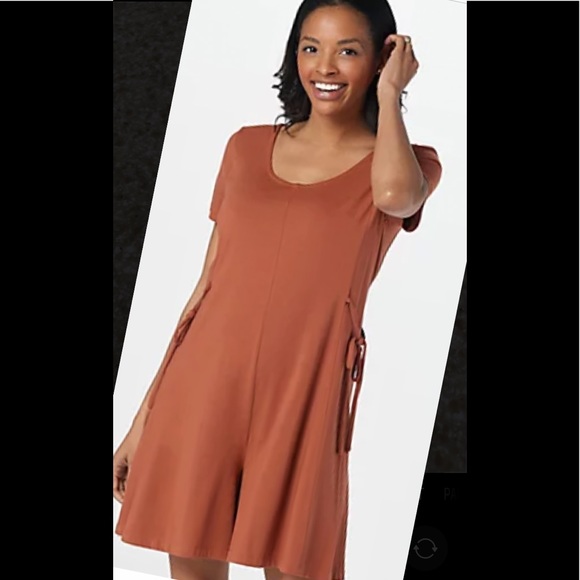 AnyBody Dresses & Skirts - SALE AnyBody Cozy Knit Scoopneck Romper Dress With Side Ties